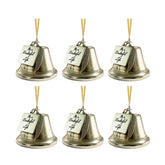 6Pcs Christmas Bell with Angel Wing Charms for Xmas Tree Decorations