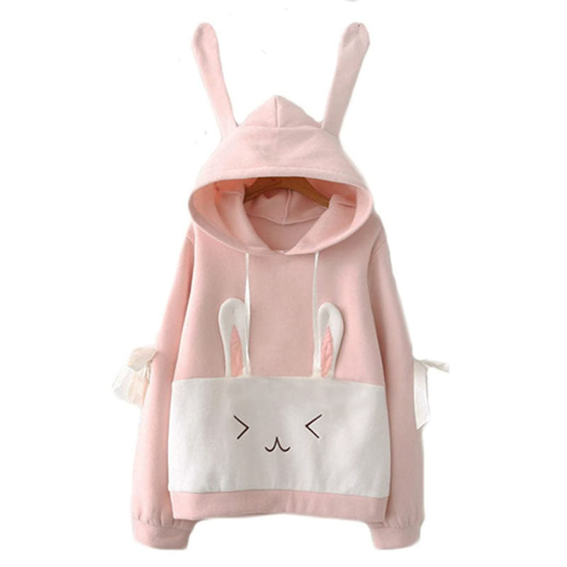 Girls Cute Bunny Sweatshirt Winter Long Sleeve Tops Hoodies