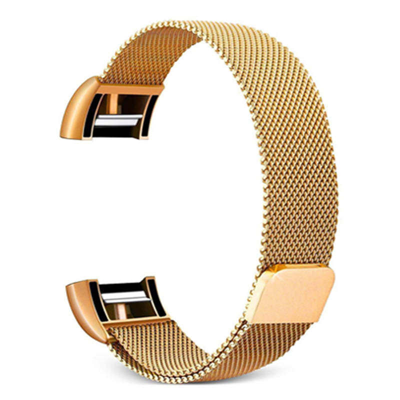 Stainless Steel Magnetic Strap For Fitbit Charge 2 Replacement Bracelets Milanese-Gold