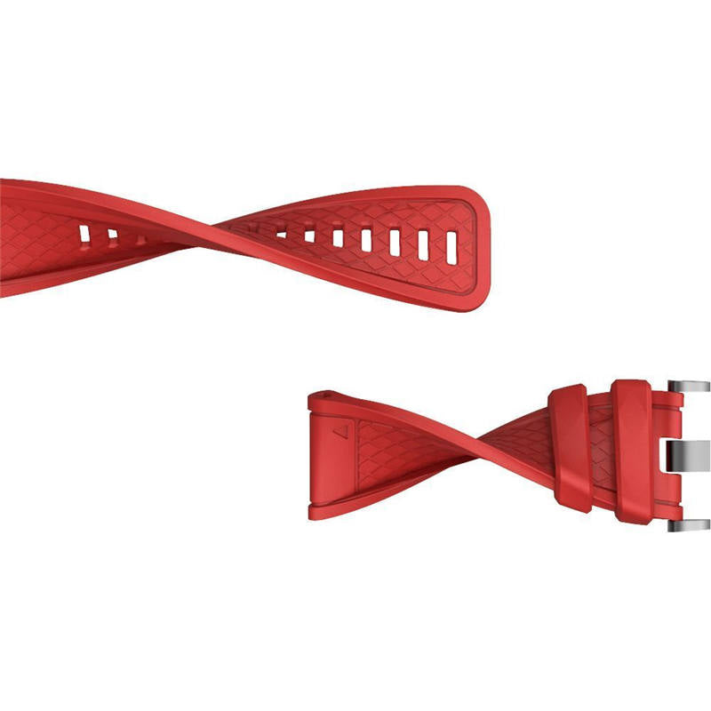 Soft Silicone Watch Strap For Garmin Fenix 2 Easy Fit 26mm Width Smart Watch Accessories Black Buckle-Red