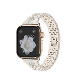 Metal Watchband with Rhinestone Adjustable for iWatch Series SE 7 6 5 4 3 2 1-Starlight Color