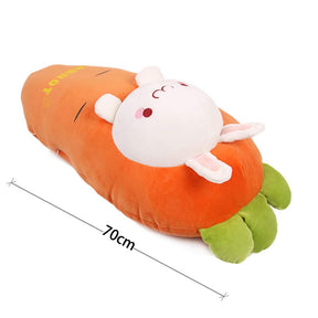 Bunny Plush Stuffed Animal Pillow-Cute Carrot Squishy Hugging Plushie-Gifts for Kids