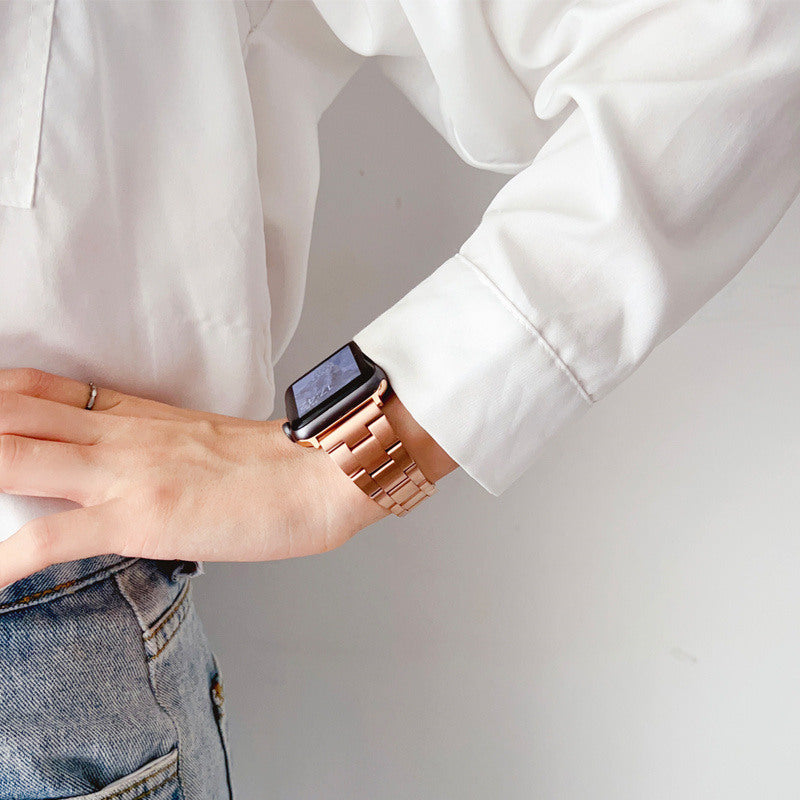 Luxury Metal Band Quick Release Link Bracelet for Apple Watch-Pink