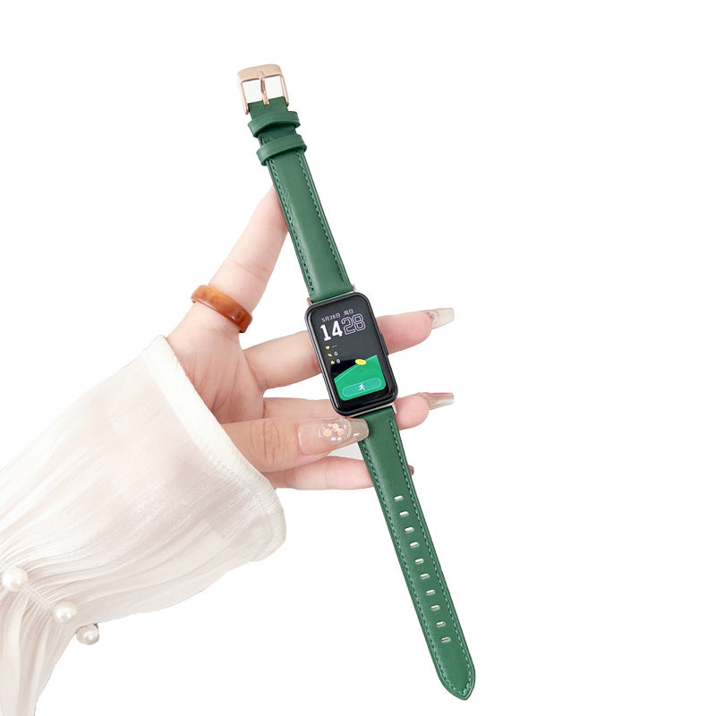 Genuine Leather Watch Strap Classic Quick Release for Huawei 8-Green