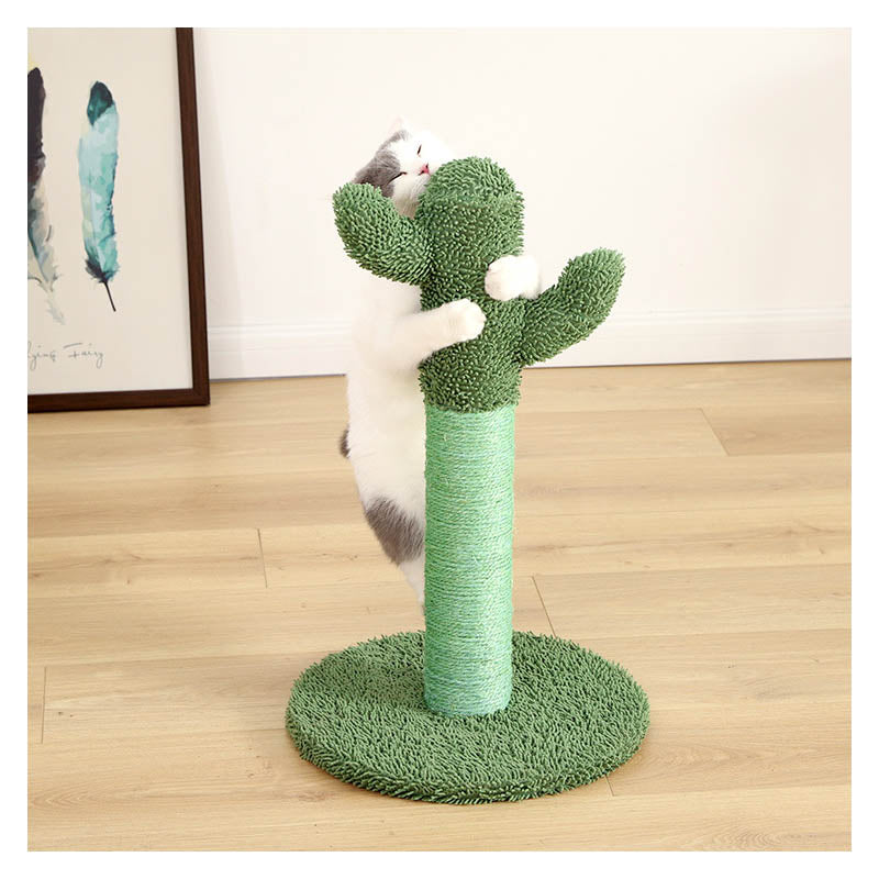 Cactus Scratching Post with Natural Sisal Rope Hanging Ball for Cats