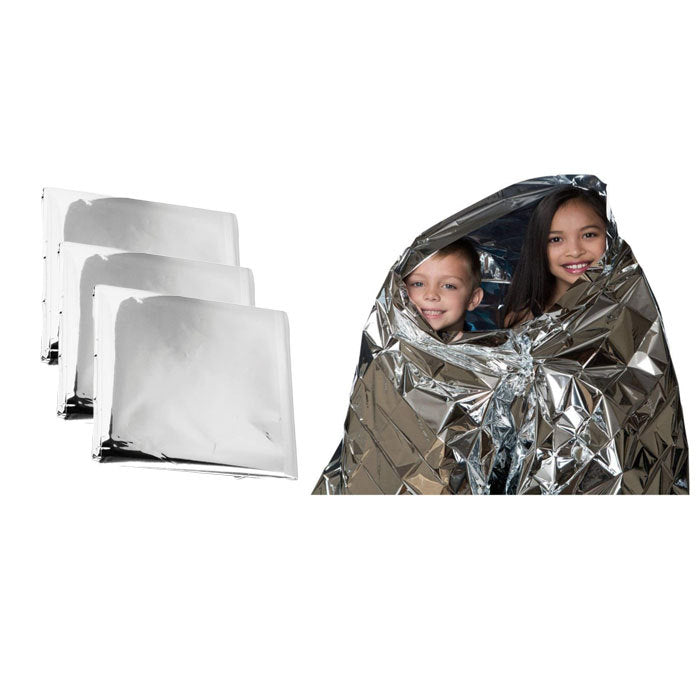 3-Pack Emergency Thermal Blankets For Outdoors