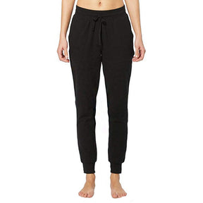 Womens Yoga Jogging Pants Cotton Casual Sports Pants-Black