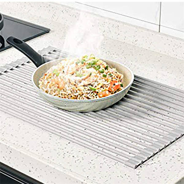 Over The Sink Multipurpose Roll-Up Dish Drying Rack 52*33CM-Blue