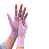 Winter Half Finger Outdoor Sport Driving Riding Cotton Breathable Gloves-Light Purple-LYX-08062-2