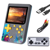 3.0inch Screen Retro Handheld Game Console 500 Classic FC Games Support to TV Output-Two Player-Grey