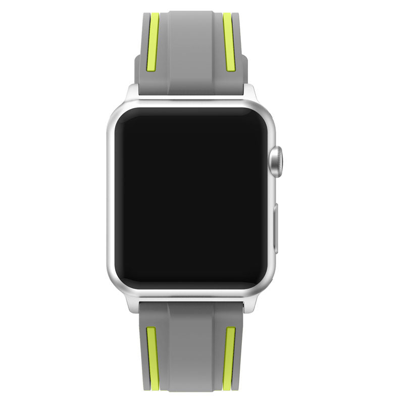 Rubber Sport Watch Bands for iWatch Series 6/SE/5/4/3/2/1 Bicolor Strap-GrayGreen