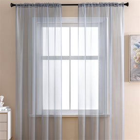 2 Panels Sheer Voile Rod Pocket Elegance Curtains for Living Room Bedroom-38