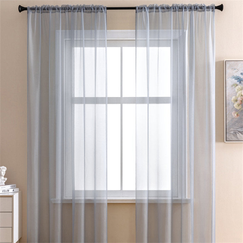 2 Panels Sheer Voile Rod Pocket Elegance Curtains for Living Room Bedroom-38