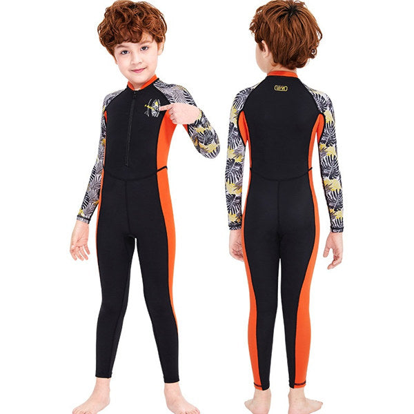 Adore Kids One Piece Long Sleeve Swimsuit Sun Protection Sunsuit-M150186K-Black