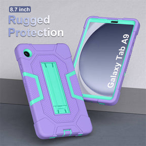 ShockProof Tablet Case with Stand for Samsung Galaxy A9 8.7 Inch-PurpleGreen