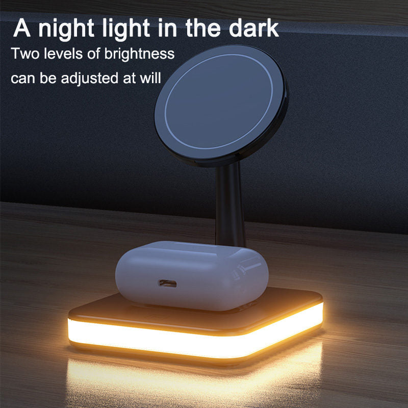 Magnetic 2-in-1 Wireless Charging Station 15W Fast Charge for iPhone 13/12 AirPods-White