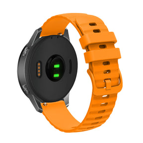 Silicone Watch Band Wave Pockmark for Samsung Cear S2 Huawei Watch GT-AmberYellow