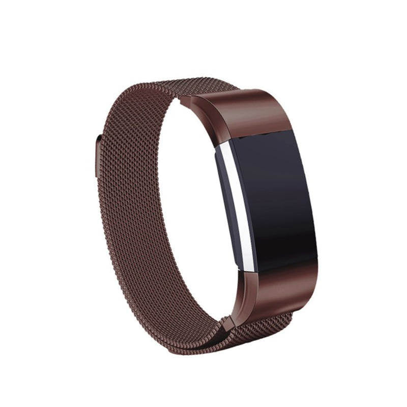 For Fitbit Charge 3 Wristband Milanese Replacement Stainless Steel Watch Band-Coffee