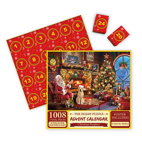 Christmas Jigsaw Puzzles 24 Days Countdown Calendar for Kids Adults Gift-M