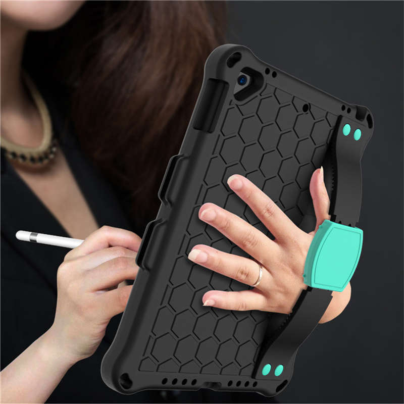 Hive iPad Case For iPad 5/6/Pro 9.7/iPad9.7 Durable Stand Cover With Shoulder Strap-BlackAqua