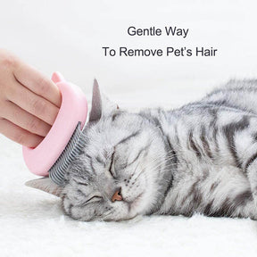 Pet Hair Removal Massaging Shell Comb Soft Deshedding Brush for Long and Short Hair Puppy Bunny-Pink