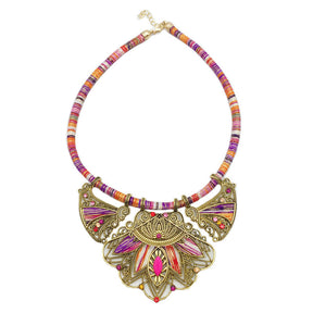 Fashion Ethnic Multicolor Necklace for Women-Purple