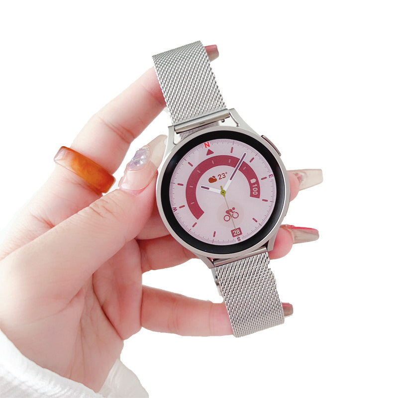 20mm Milanese Band with Magnetic Buckle for Samsung Huawei Watch-Silver