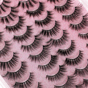 20 Pairs False Eyelashes Faux Mink Lashes Natural Look 5 Styles Mixed
