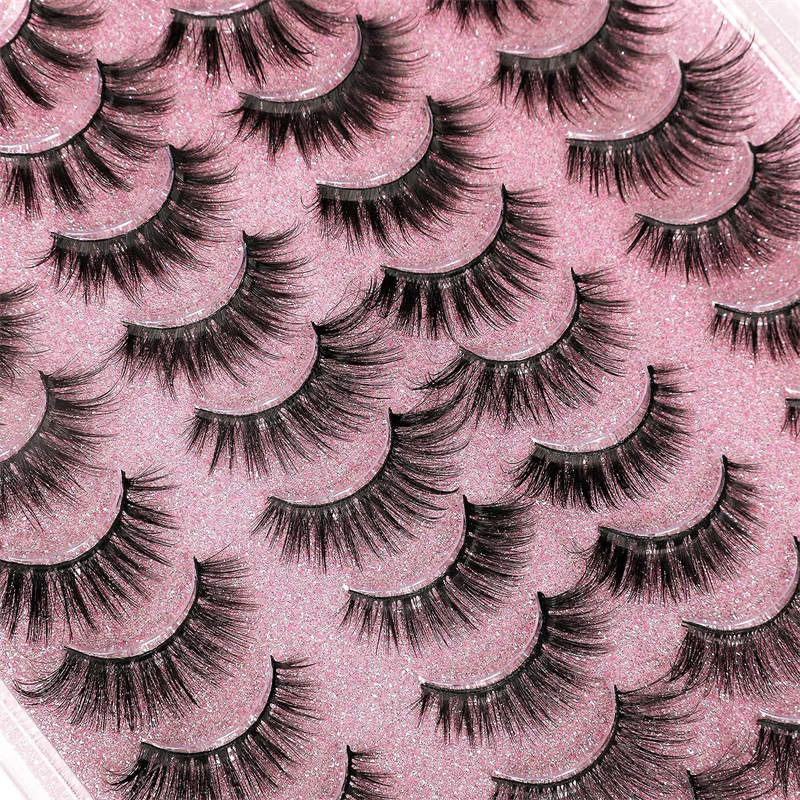 20 Pairs False Eyelashes Faux Mink Lashes Natural Look 5 Styles Mixed