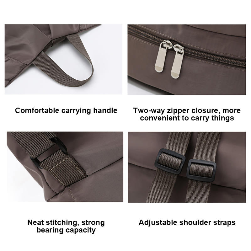 Gym Backpack with Shoe Compartment Wet Pocket for Women Travel Sports-Khaki