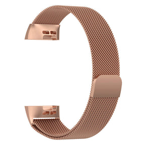For Fitbit Charge 3 Wristband Milanese Replacement Stainless Steel Watch Band-Rose Gold