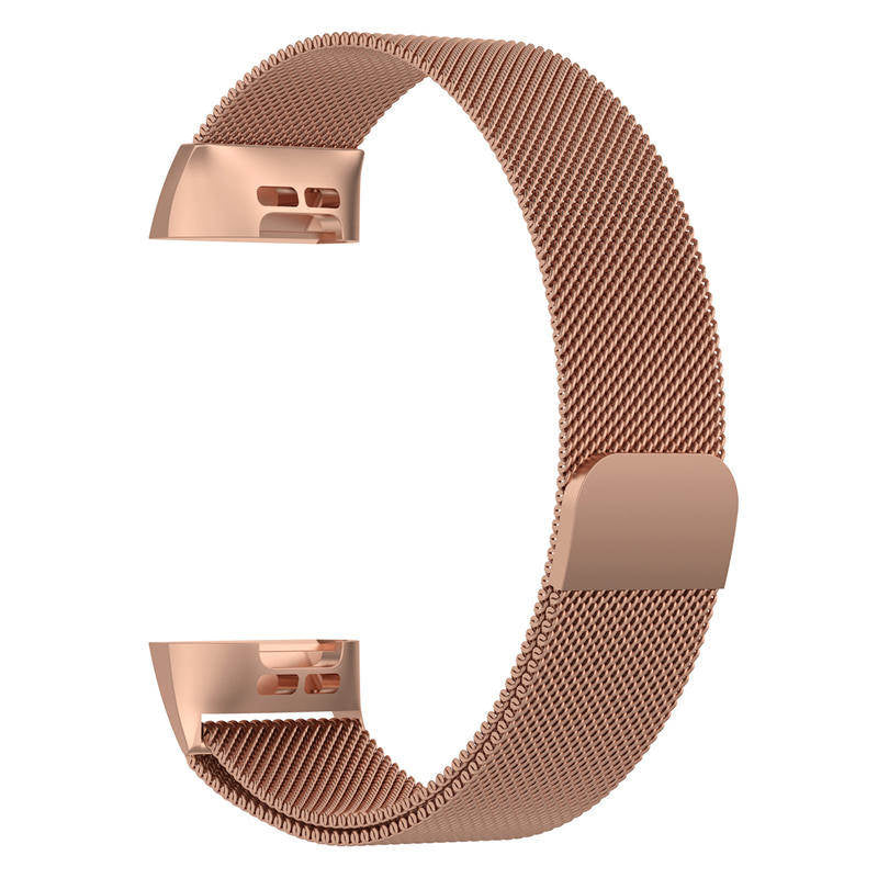 For Fitbit Charge 3 Wristband Milanese Replacement Stainless Steel Watch Band-Rose Gold