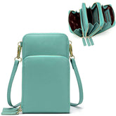 Crossbody Phone Bag for Women Small Shoulder Bag Cell Phone Wallet Purses and Handbags with 14 Credit Card Slots-Lightgreen