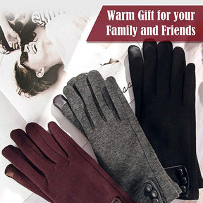 3 Pairs Women Winter Gloves Warm Touchscreen Windproof Gloves-BlackGrayBrown