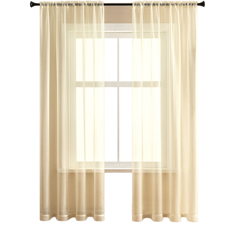 2 Panels Sheer Voile Rod Pocket Elegance Curtains for Living Room Bedroom-4