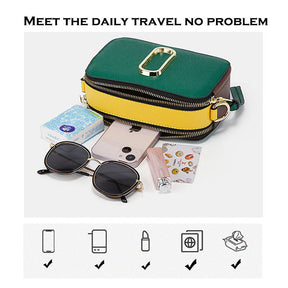 Womens Crossbody Bags Small PU Leather Purse Zipper Shoulder Handbag-Green