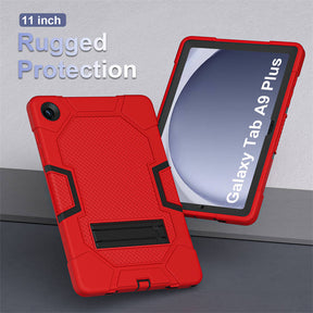 Silicone Tablet Case with Stand for Samsung Galaxy Tab A9 Plus 2023-RedBlack