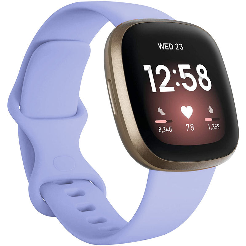 Soft Silicone Sport Replacement Strap For Fitbit Versa 3/Fitbit Sense Small Large-Lilac