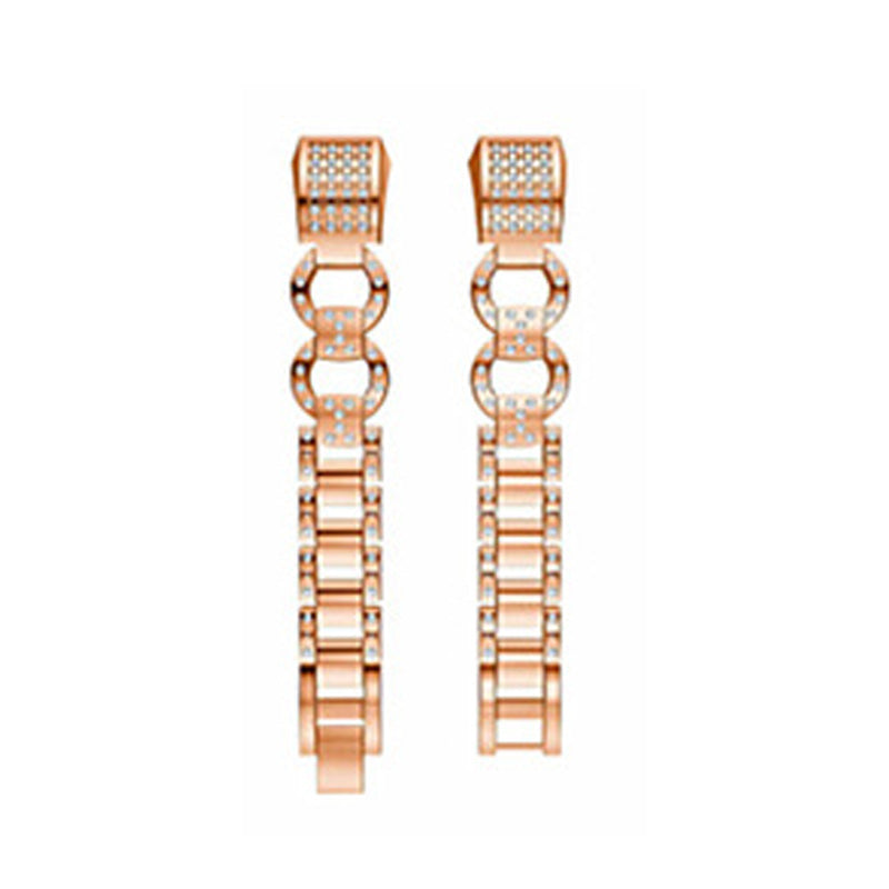 BZ Bling Stainless Steel Alta Watch Band Adjustable Wristband Replacement Watch Strap for Fitbit Alta/Alta HR For Women-Rose Gold