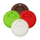 4 Pack Cup Lids Food Grade Silicone Cup Spill-Proof Reusable Coffee Mug Covers-Set3