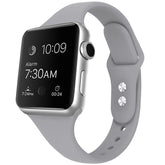 Slim Soft Silicone Replacement Watch Band Loop for iWatch Series SE 6 5 4 3 2 1-CloudsGray