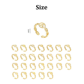 Letter Chain Rings Adjustable Opening Rings for Women Girls-A