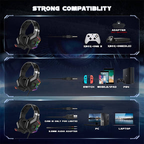 Gaming Headset Noise Canceling Mic with 7.1 Surround Sound for PS5 PS4