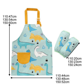 Kids Cartoon Animal Pattern Painting Waterproof Apron Set-Animal Forest