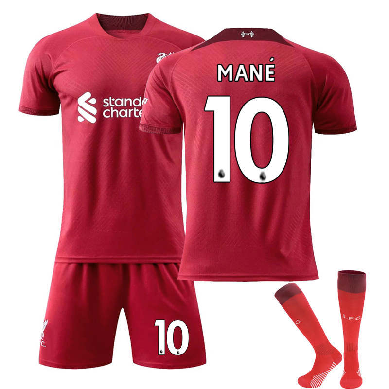 Liverpool Home Jersey 2022-23 MANE #10 Soccer Jersey Kids Adult 3-Pieces Jersey Kits