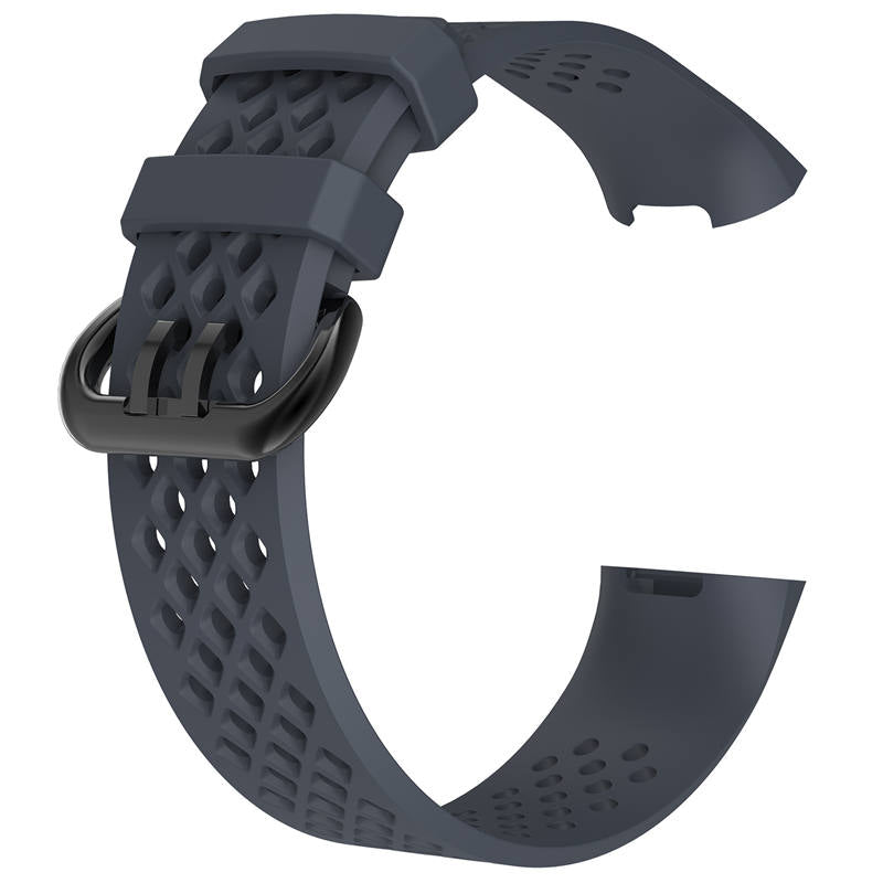 Watch Band for Fitbit Charge 3 Waterproof Band with Breathable Holes for Women Men-Rock Cyan