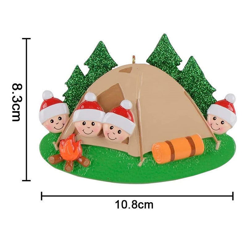 Camping Family of 2 Christmas Ornament DIY Tree Pendant