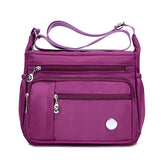 Women Shoulder Handbag Roomy Multiple Pockets Fashion Crossbody Purse-Purple