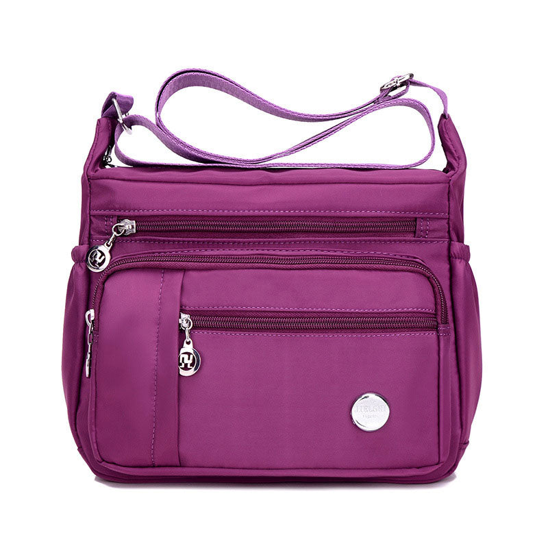 Women Shoulder Handbag Roomy Multiple Pockets Fashion Crossbody Purse-Purple