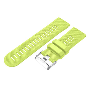 26mm Strap For Garmin Fenix 5X/5X Plus/3/3 HR/6X/6X Pro Watchband Quick Release Easy Fit Silicone Bands Silver Buckle-Lime